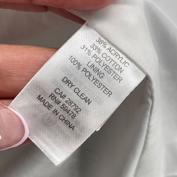 Cynthia Rowley Tweed Blazer Black White Gold Metallic Fringe Trim Jacket Medium - Picture 13 of 17